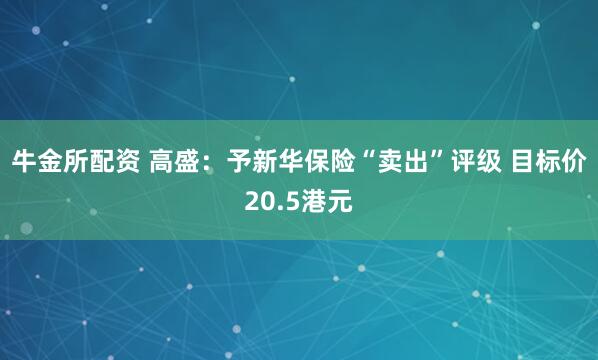 牛金所配资 高盛：予新华保险“卖出”评级 目标价20.5港元